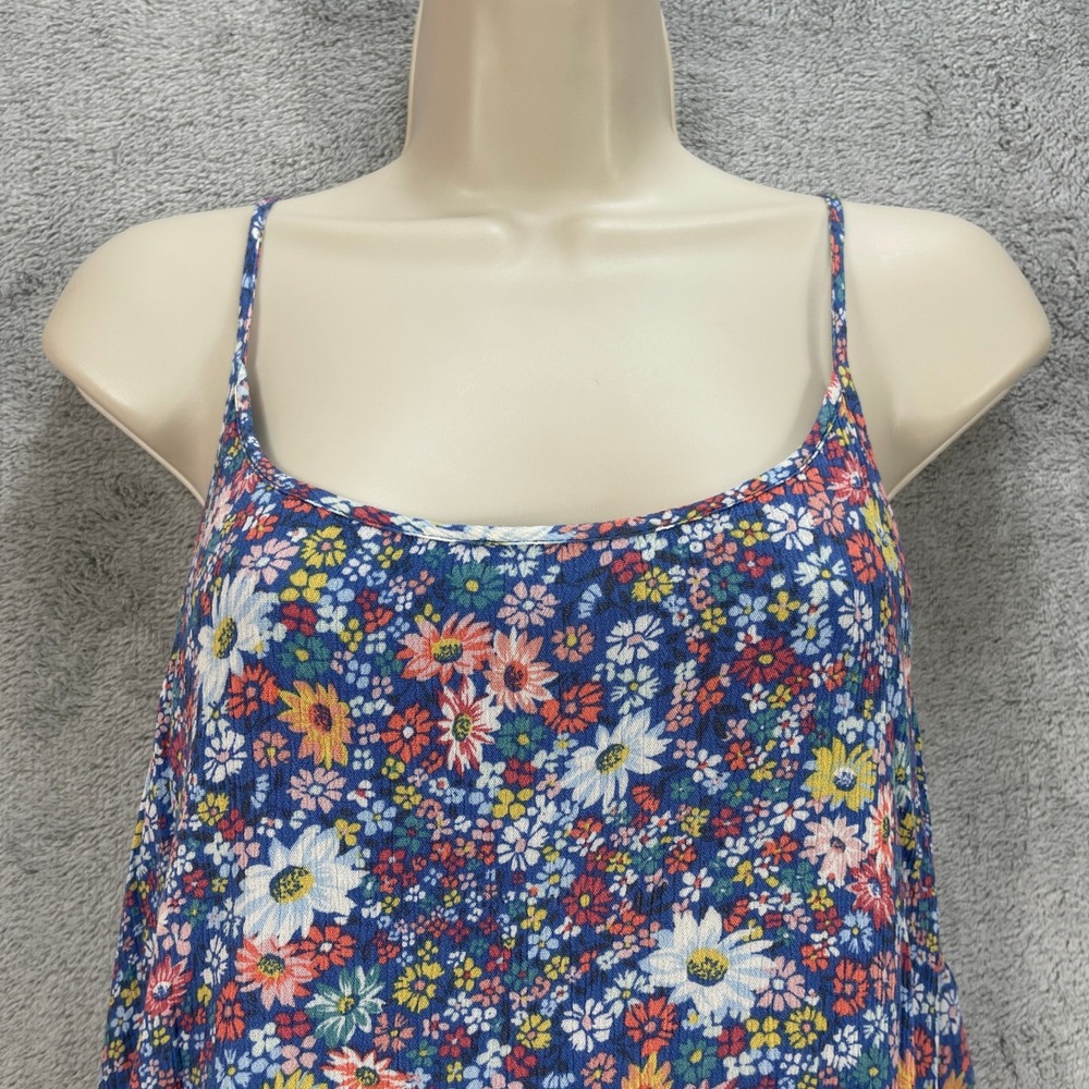 O'Neill Dress Women XS Blue Hollis Ditsy Floral Mini Spaghetti Strap Ruffle Hem - Picture 3 of 13